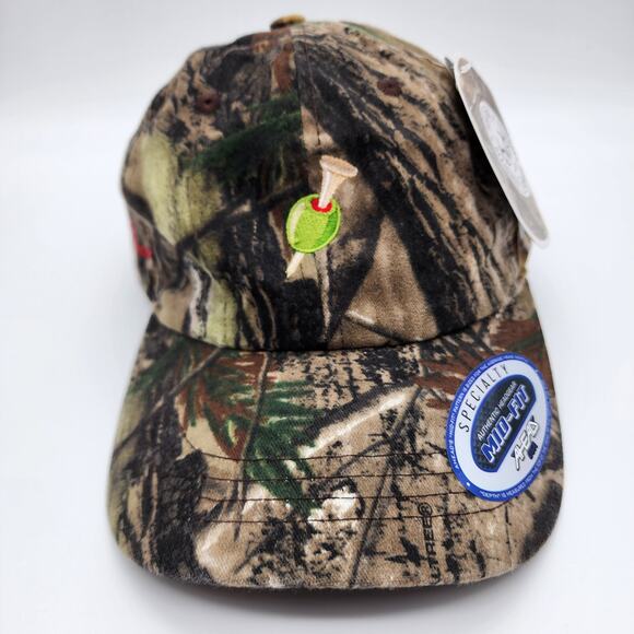 Realtree Camouflage Golfoholics Hat Adjustable Embroidered Mid Fit Cotton Blend - Picture 1 of 11